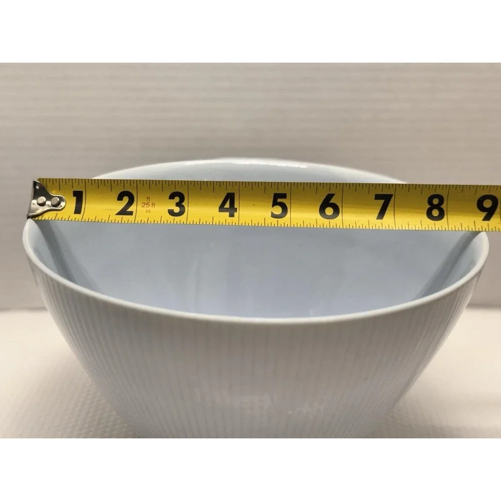 VTG Crate & Barrel Horizon Blue Serving Bowl Ribbed 9